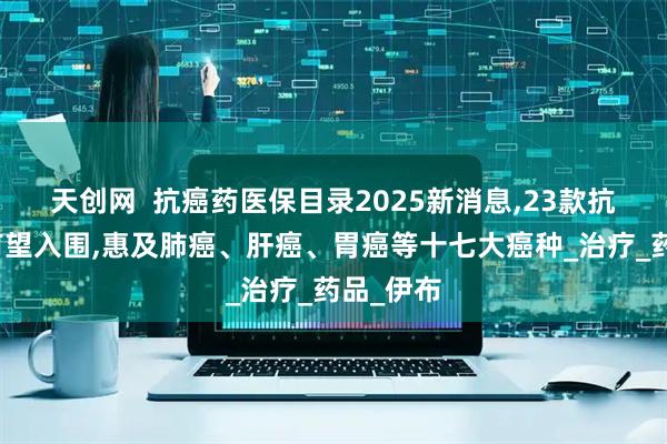 天创网  抗癌药医保目录2025新消息,23款抗癌新药有望入围,惠及肺癌、肝癌、胃癌等十七大癌种_治疗_药品_伊布